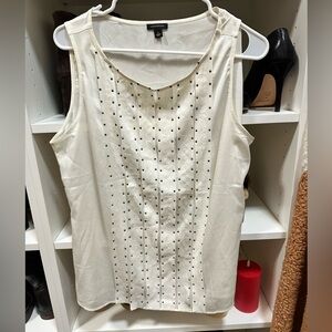NWOT Ann Taylor Silky Sleveless Blouse with Sequin Destail size L